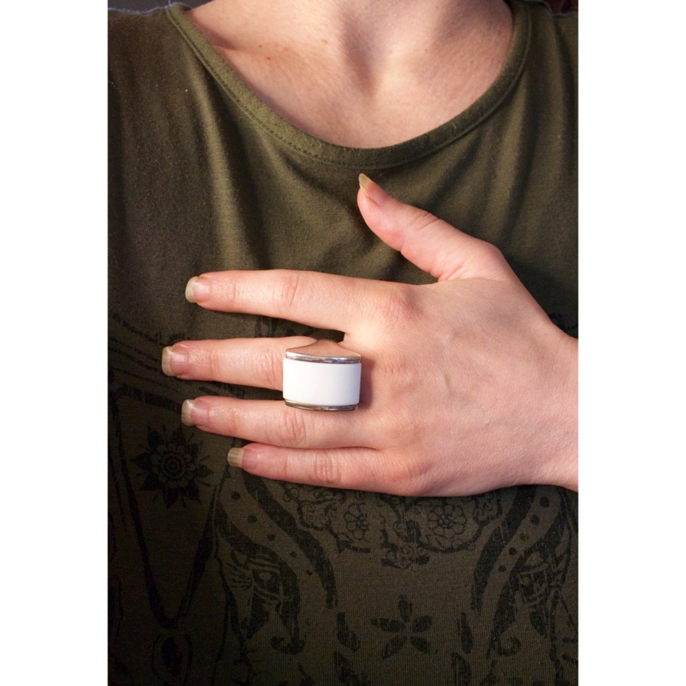 STATEMENT PIECE Modernist Sterling Silver 8.5 NEW